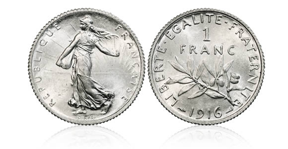 eFRANC valeur monnaies françaises, pièces Centimes et Francs